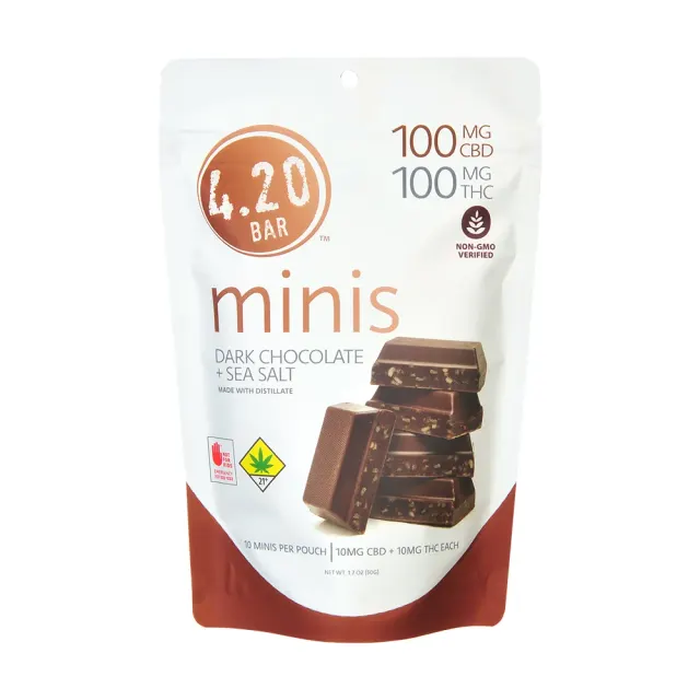 1:1 Dark Chocolate + Sea Salt [10pk] (100mg CBD/100mg THC)