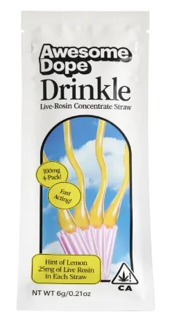 EDIBLE ROSIN STRAW - HYBRID - 25 mg - 4 Pack - Promo