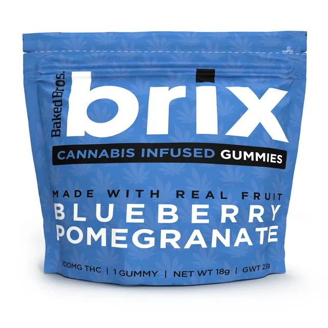 Baked Bros - Brix Gummies - Blueberry Pomegranate (I) (100mg)