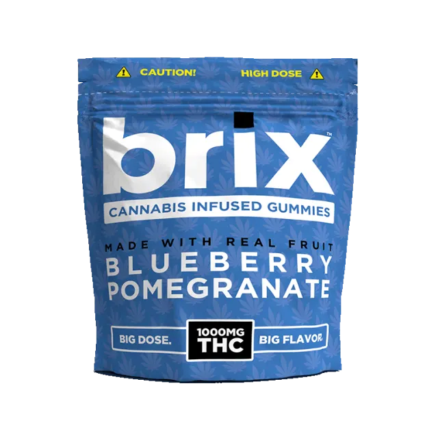 brix™ 1000mg THC Blueberry Pomegranate Gummies