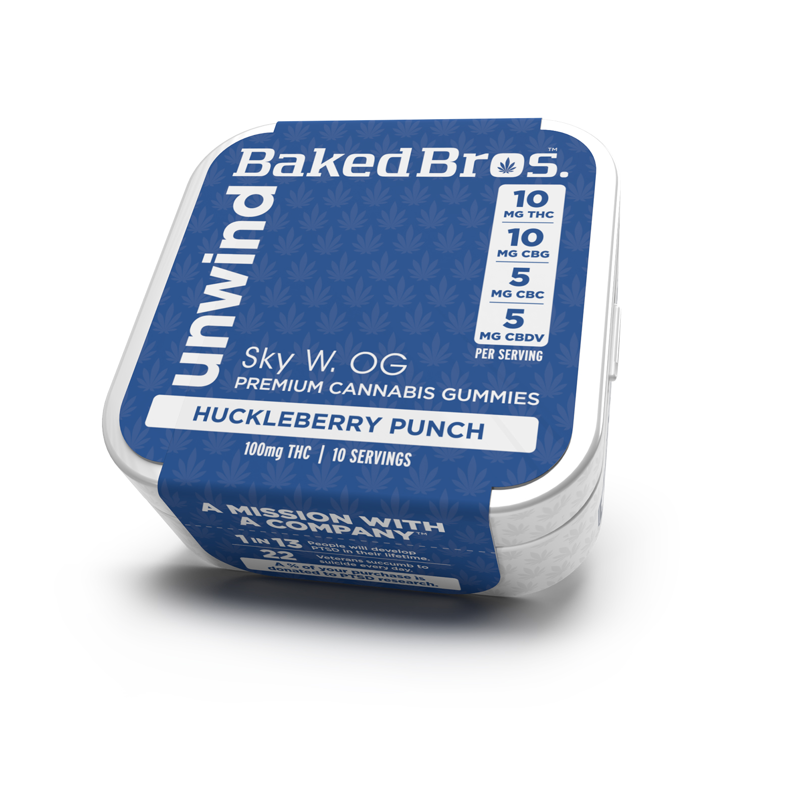 Huckleberry Punch Unwind Gummies | 100 mg | 2:2:1:1 TCH:CBG:CBC:CBDV