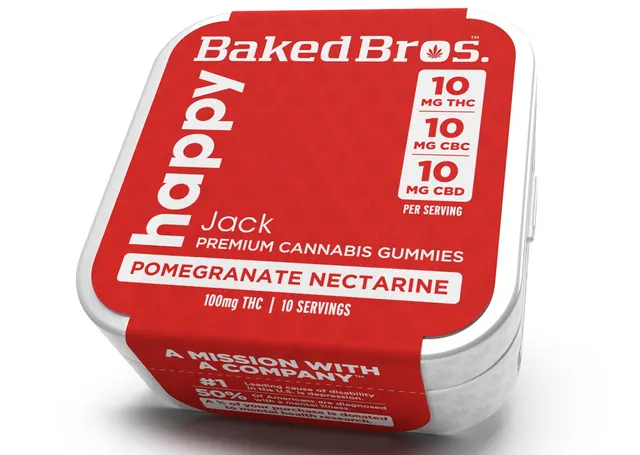 Pomegranate Nectarine Happy Gummies | 100mg | 1:1:1 THC:CBD:CBC