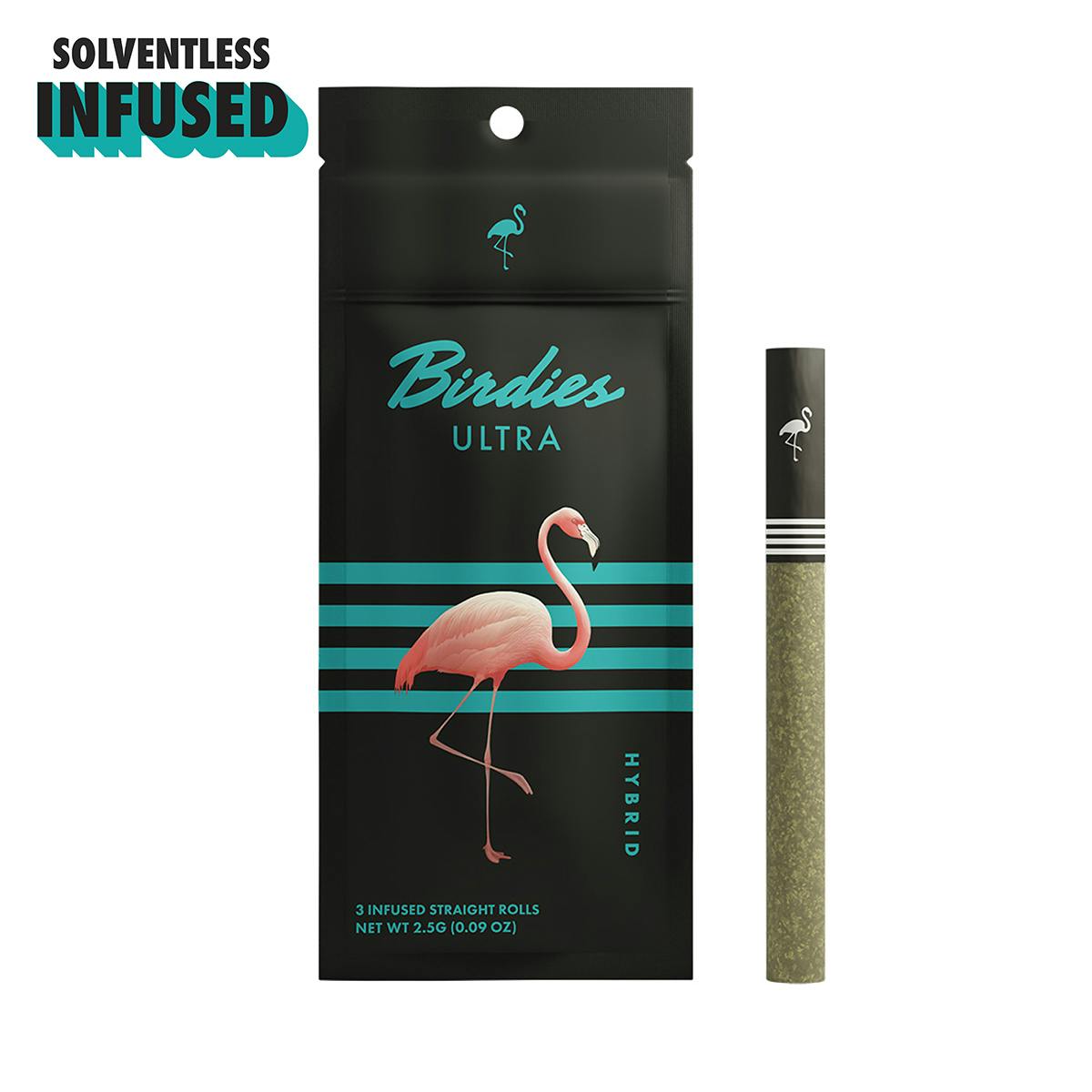 Birdies | Ultra Hybrid | Solventless Infused Joint | 0.85g each | 3pk