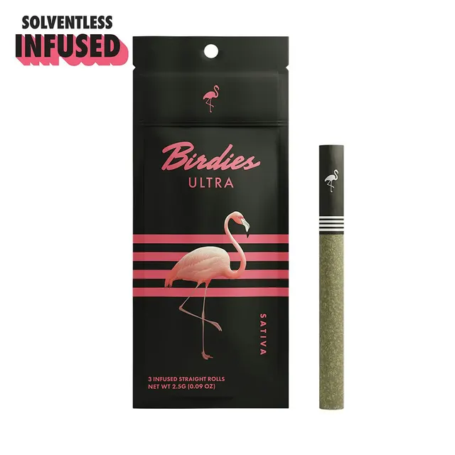 Birdies | Ultra Sativa | Solventless Infused Joint | 0.85g each | 3pk