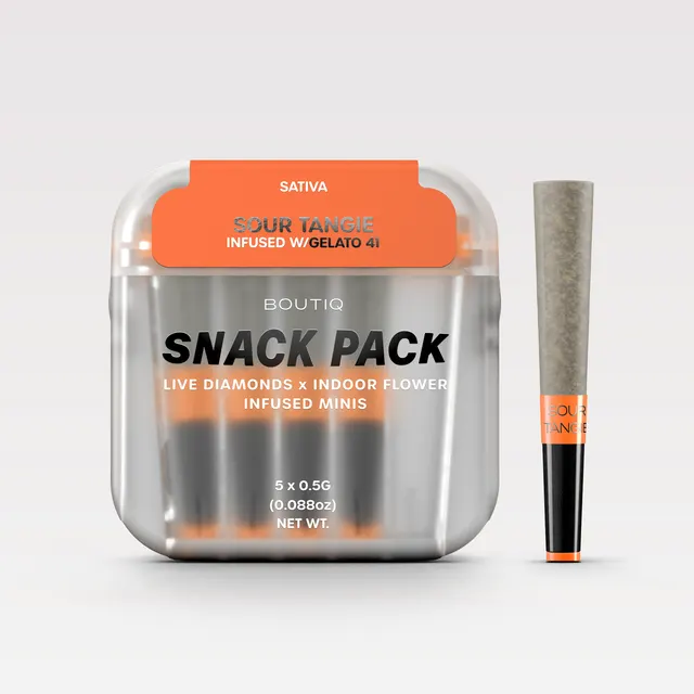 Boutiq - Live Diamonds Infused Mini Prerolls 5pk - Sour Tangie X Gelato 41 (H)