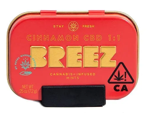 Breez | 1:1 Cinnamon Relief | Mints | 100mg | 10ct | 10mg/ea