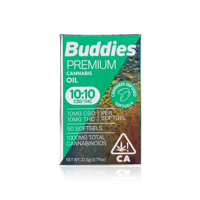 Buddies Softgels 50pk - 10:10 CBD:THC 1000mg