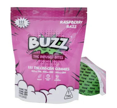 BUZZ | Raspberry Razz 1:1:1 THC:CBD:CBN Gummies 100mg
