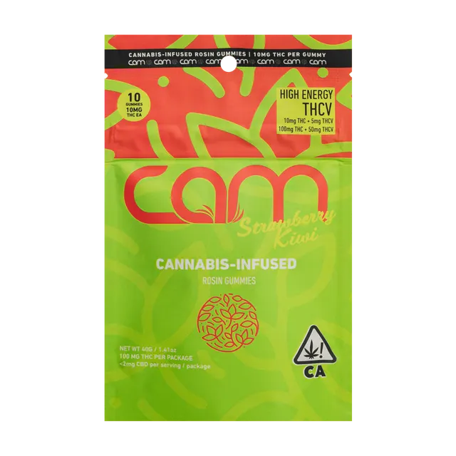 CAM | Strawberry Kiwi Rosin Gummies | 100mg | 10ct | 10mg/ea