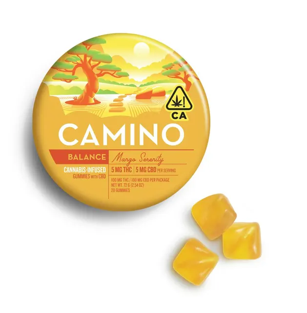 Camino | Mango Gummies | THC:CBD 5:5 | 100mg | 20ct | 5mg/ea