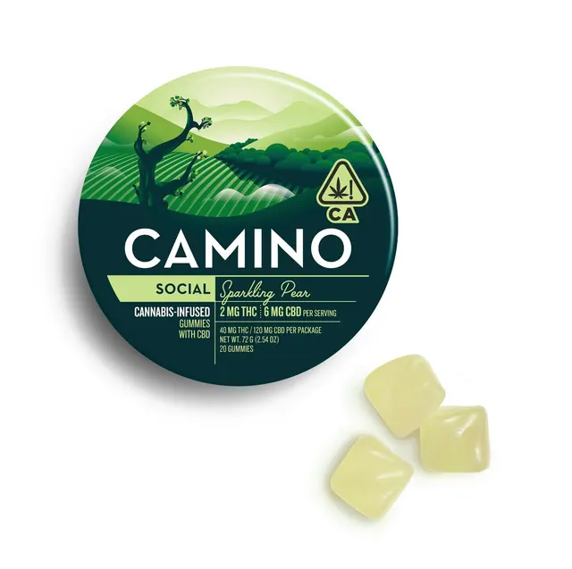Camino | Sparkling Pear Gummies | THC:CBD 2:6 | 40mg | 20ct | 2mg/ea