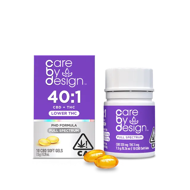 Care By Design | 40:1 Full Spectrum CBD Soft Gels 5mg THC 10ct
