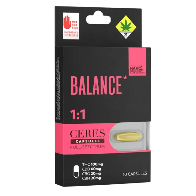 1:1 Balance [10pk] (100mg THC/60mg CBD/20mg CBG/20mg CBN)