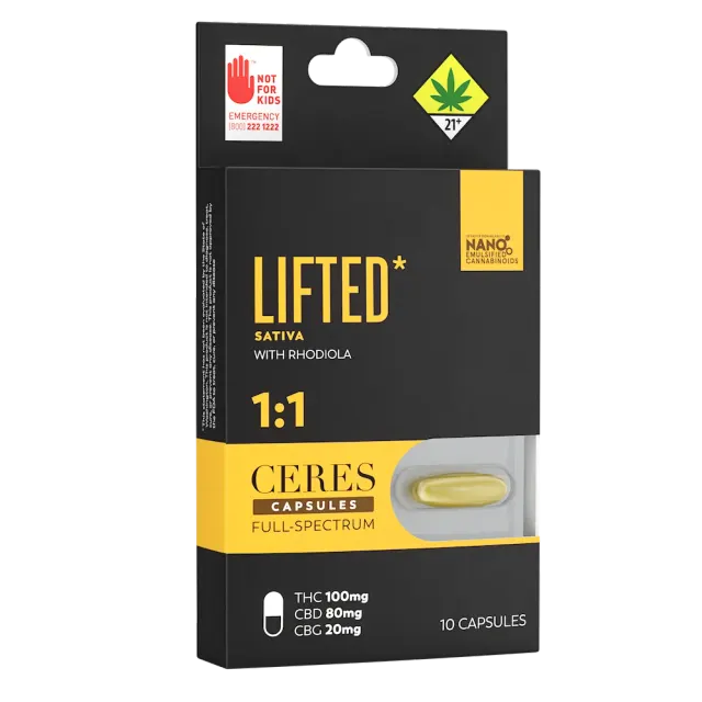1:1 Lifted - Sativa [10pk] (100mg THC/80mg CBD/20mg CBG)