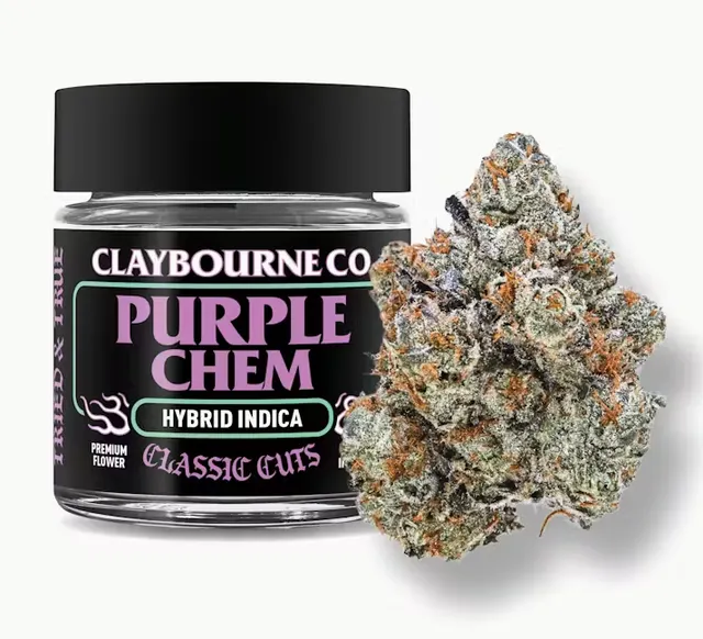 Claybourne Co Purple Chem Hybrid Indica Flower 3.5g