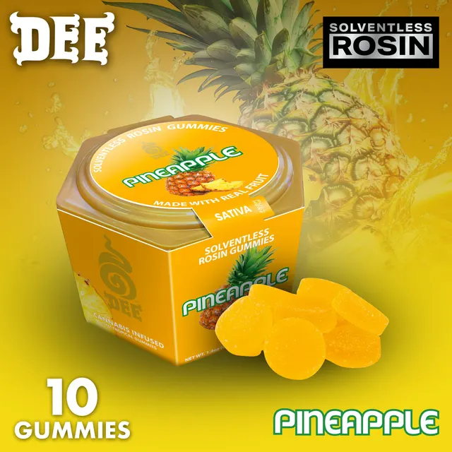 Dee - Gummies - 100mg THC 50mg THCv 10pk - Energy - Pineapple