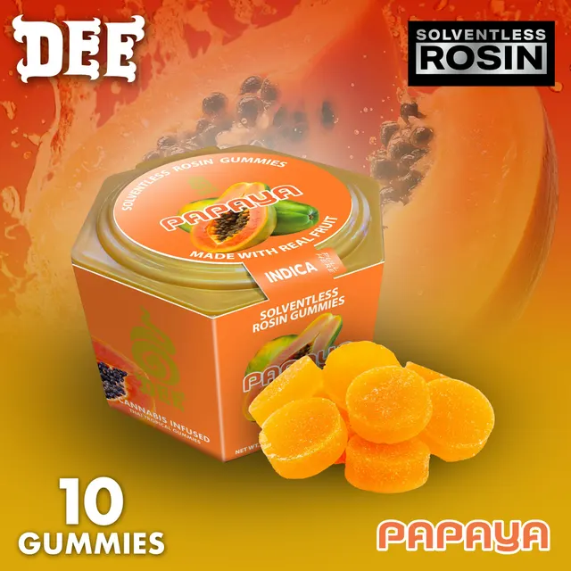 Dee Thai | Restore Papaya 1:1 THC:CBD Gummies | 100mg | 10ct | 10mg/ea