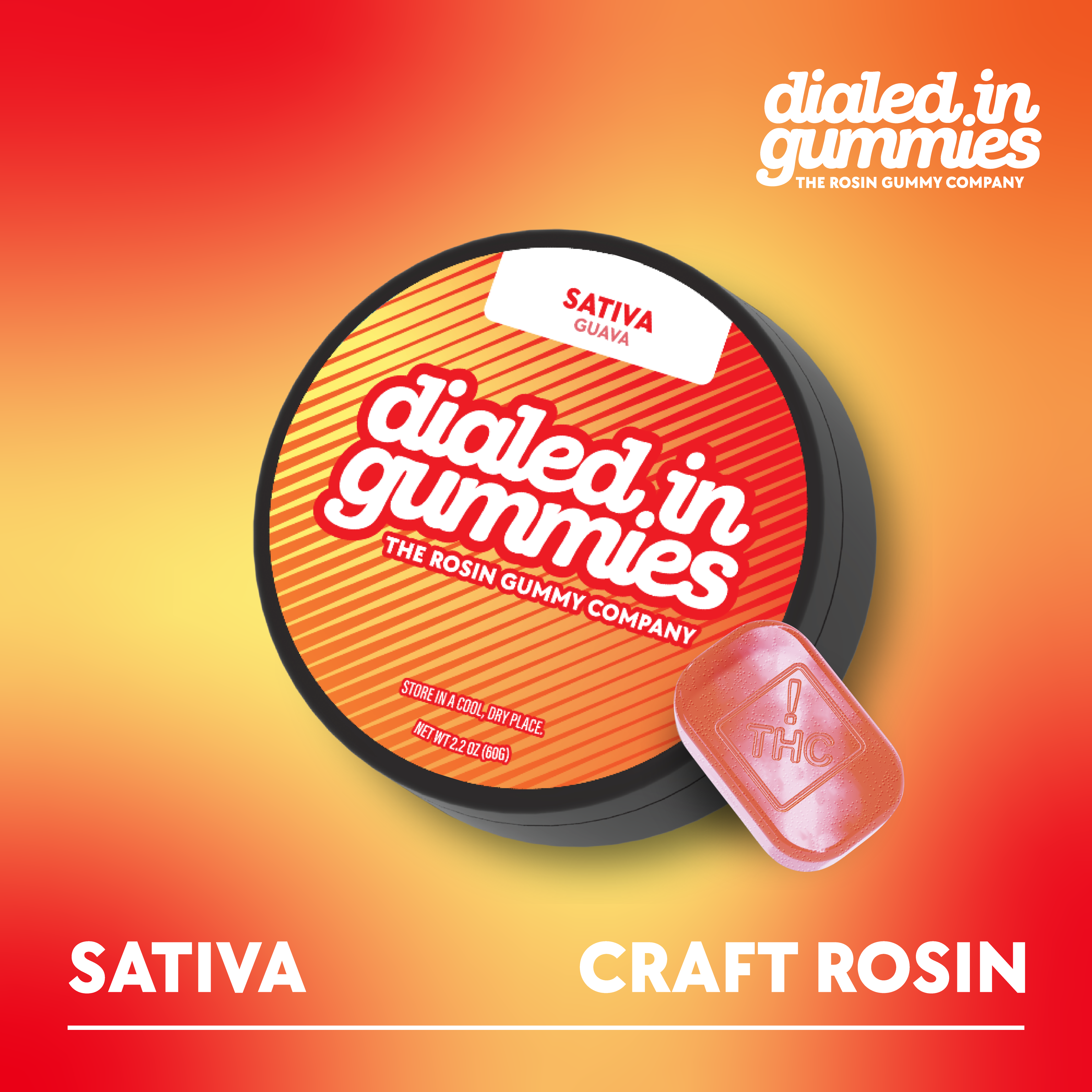 100mg - Guava - Rosin Gummies (10pk)