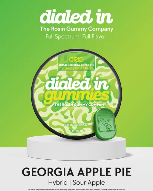 Dialed In - Rosin Gummies - Sour Apple (H) (100mg THC)