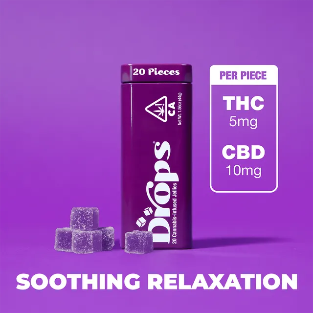 Drops | Blackberry Gummies | 300mg | 20ct | THC:CBD 5mg:10mg each