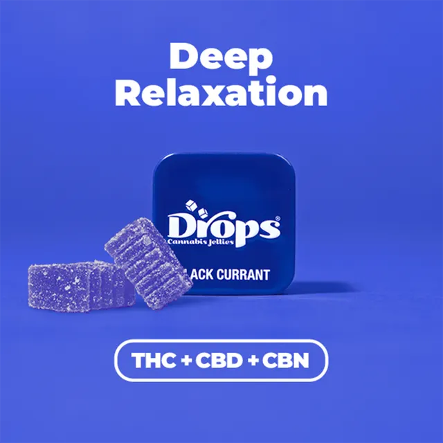 Drops | Black Currant Gummies | 200mg | 2ct | THC:CBD 50mg/ea