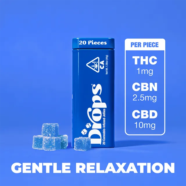 Drops | Blueberry Gummies | 270mg | 20ct | THC:CBN:CBD 1mg:2.5mg:10mg each
