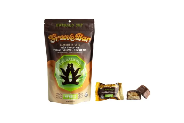 GrooveBar Milk Chocolate Peanut-Caramel-Nougat Bar - Hybrid 100mg 10pk