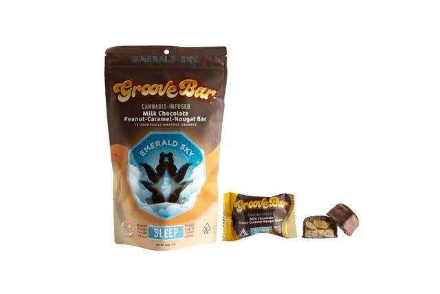 GrooveBar Milk Chocolate Peanut-Caramel-Nougat Bar - Sleep 100mg 10pk