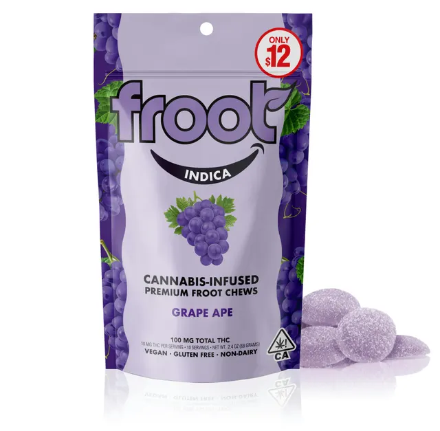 Froot | Grape Ape Gummies | 100mg | 10ct | 10mg/ea