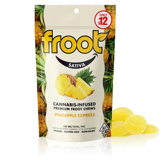 Froot | Pineapple Express Gummies | 100mg | 10ct | 10mg/ea