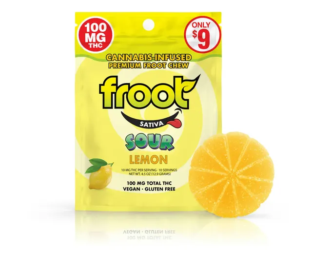 Froot | Sour Lemon Gummy | 100mg | Single Cut-to-dose