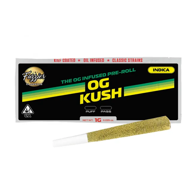 Fuzzies Classics OG Kush 1g Infused Preroll Single - Indica