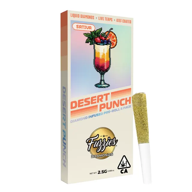 Fuzzies Diamonds Desert Punch 2.5g Infused Preroll Packs - Sativa