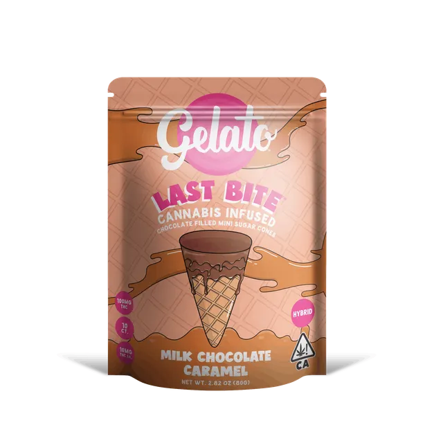 Gelato | Milk Chocolate Caramel Mini Cones | 100mg | 10ct | 10mg ea