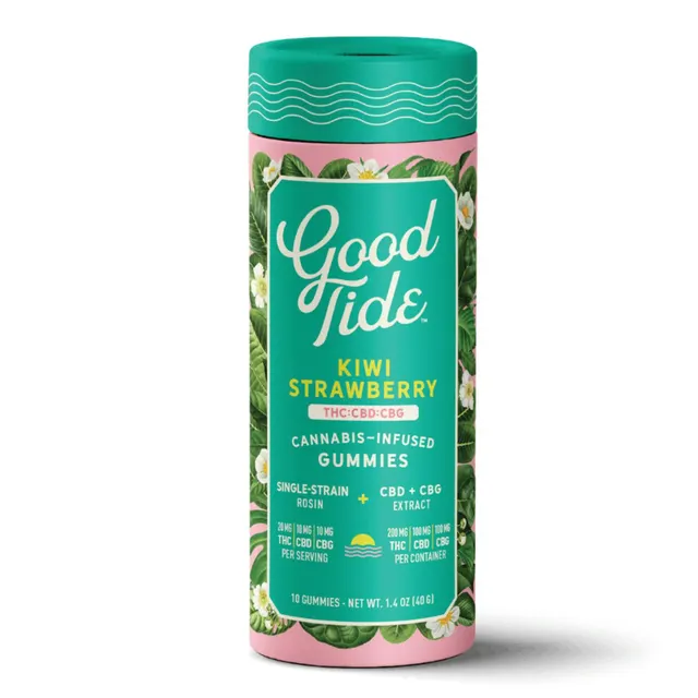 Good Tide Kiwi Strawberry 1:1:1 THC:CBD:CBG Rosin Gummies 300mg