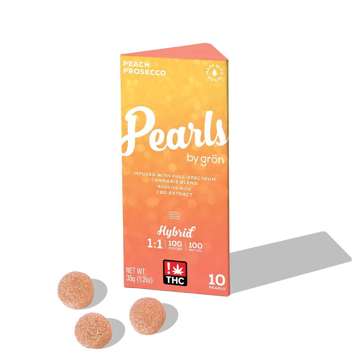 1:1 Peach Prosecco Pearls - CBD/THC - Hybrid