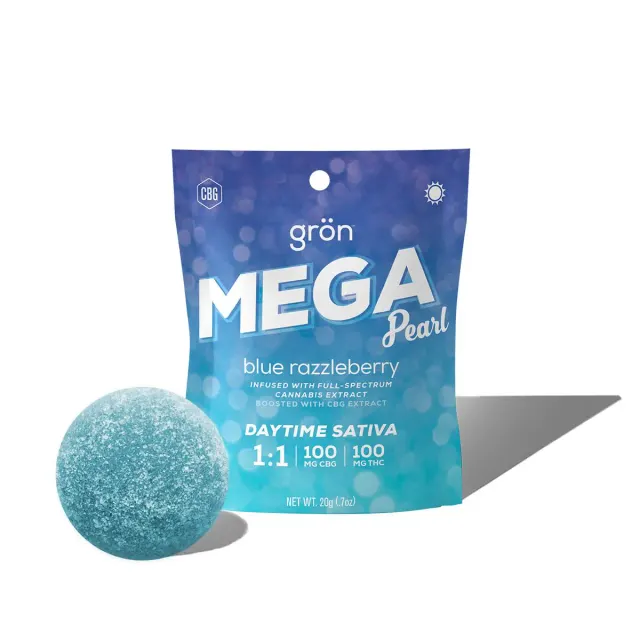 Blue Razzleberry Mega Pearl | 1:1 THC:CBG | 100mg