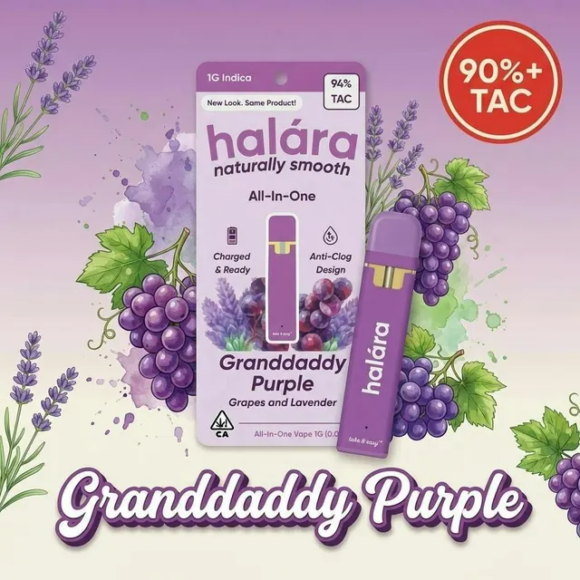 Halara | Granddaddy Purple | High THC AIO | 1g