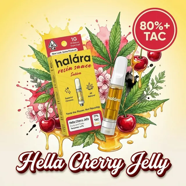 Halara | Hella Cherry Jelly | Live Resin Sauce Cartridge | 1g