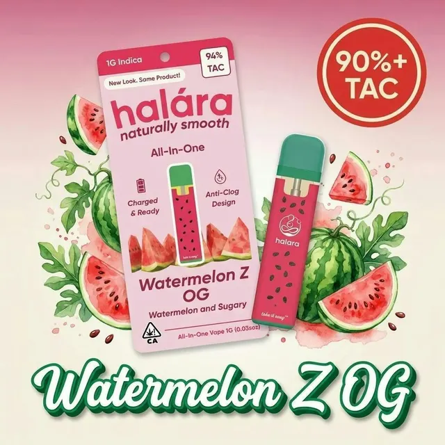Halara | Watermelon Z OG | High THC AIO | 1g