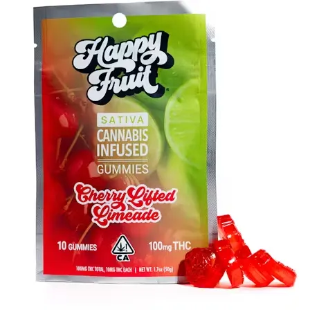 Cherry Lifted Limeade [S] | 100MG (10pk) Distillate Gummies | Happy Fruit