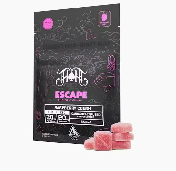 Heavy Hitters Raspberry Cough 1:1 THC:CBC Sativa Gummies 100mg