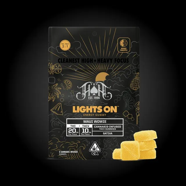 Lights On | Maui Wowie 2:1 THC:THCV Gummies | 100mg THC | 5ct | 20mg/ea