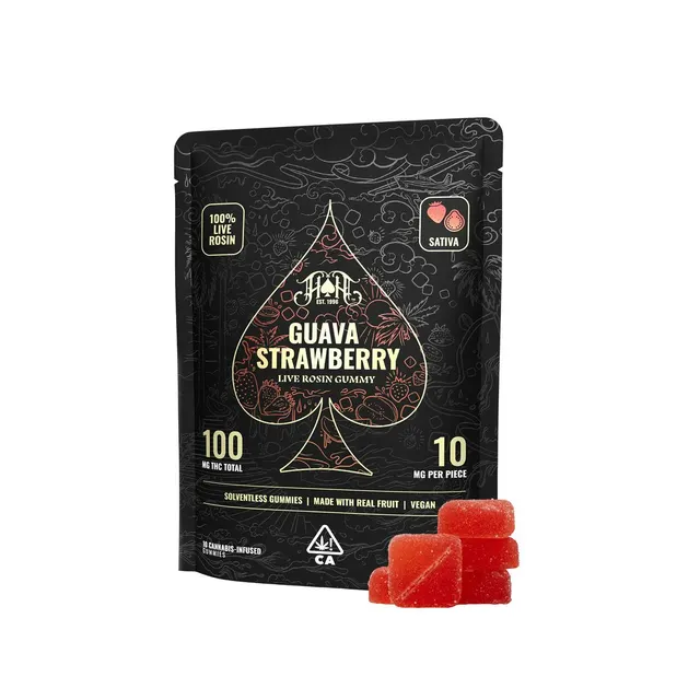 Live Rosin | Guava Strawberry Gummies | 100mg | 10ct | 10mg/ea