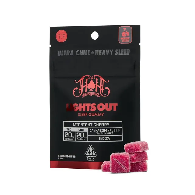 Midnight Cherry | Indica -Lights Out CBN Gummies-100mg THC |100mg CBN | 5pk