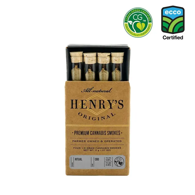 Henry's Originals | Ritual 10:1 CBD:THC | Joints | 0.5g each | 4pk