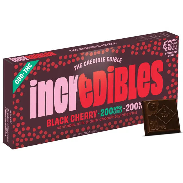 Incredibles Chocolate Black Cherry 1:1 THC 100mg CBD 100mg