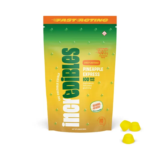 Incredibles Gummies Pineapple Express 100mg 10pk