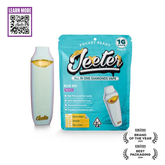 Blue ZKZ - Jeeter All In One Diamonds Vape | Pocket Ready | 1g | Indica