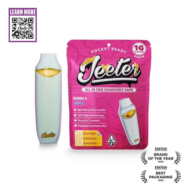 Bubba G - Jeeter All In One Diamonds Vape | Pocket Ready | 1g | Indica